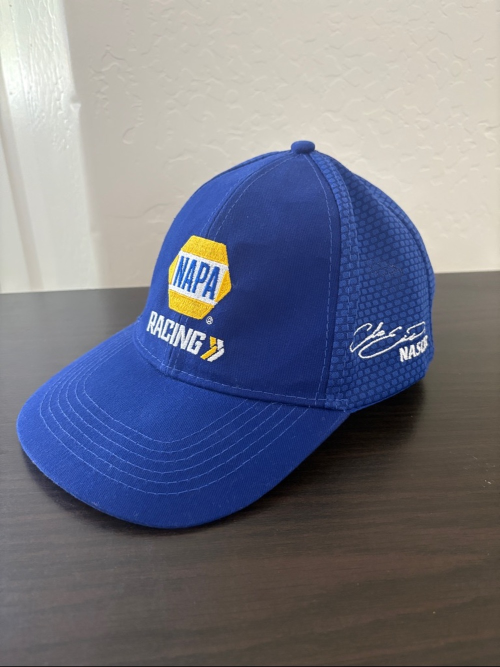 NAPA Racing Blue Baseball Style Hat, Embroidered with NASCAR Drivers Signatures